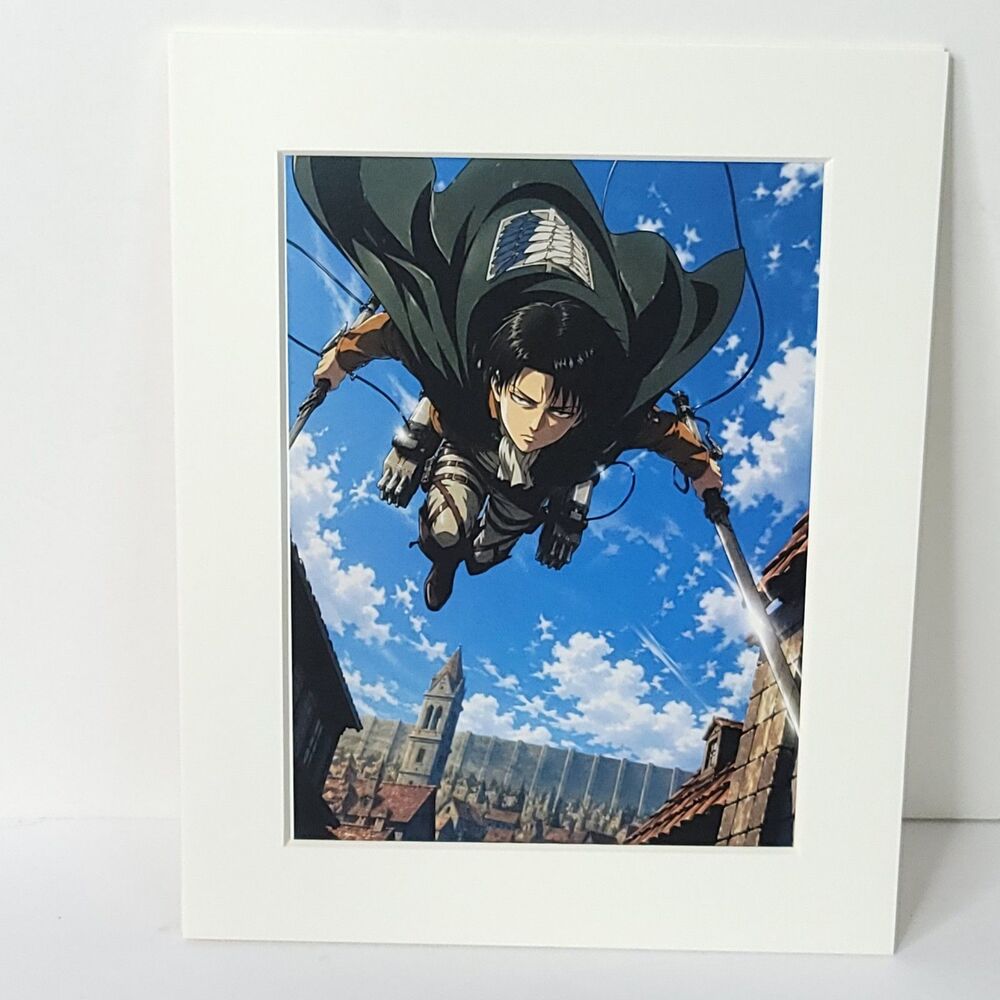 Levi Sky Attack On Titan Still Shot Card Anime Wall Art Oversized Board A4